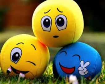 Soft balls with emotions expressions.