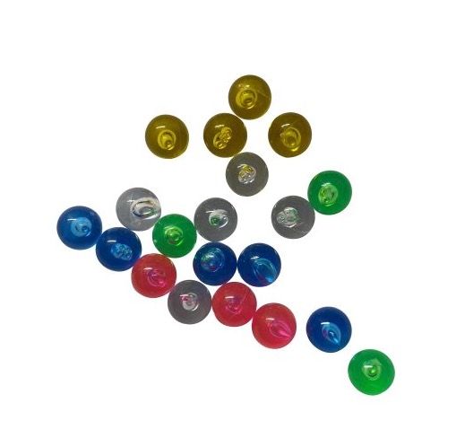 Set of colourful bubble tube balls