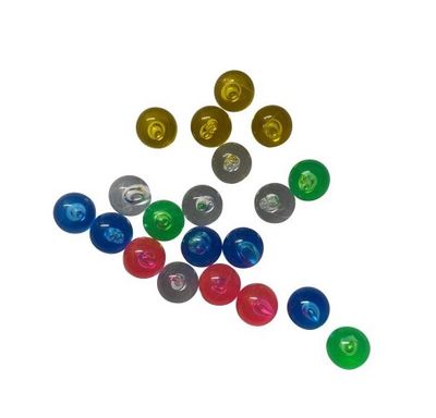 Set of colourful bubble tube balls