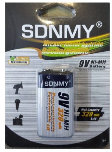 9V Rechargeable Battery SDNMY Brand