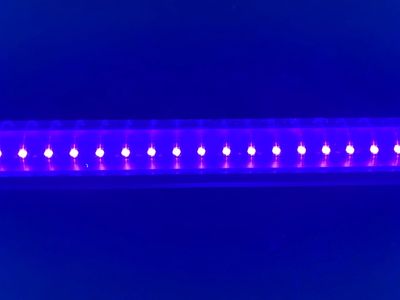 LED UV strip light lit