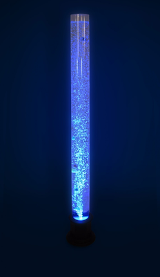 Single bubble tube with plastic base lit in blue