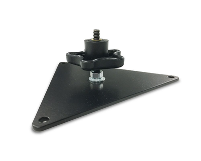 Image of triangular mounting plate with attachments, assembled