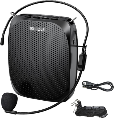 Image of Shidu personal voice amplifier with wired headset