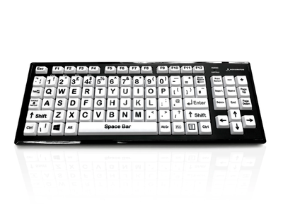 Accuratus Monster 2 Keyboard with white keys and black lettering