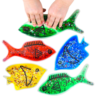 Image showing hands pressing on jelly fish shapes