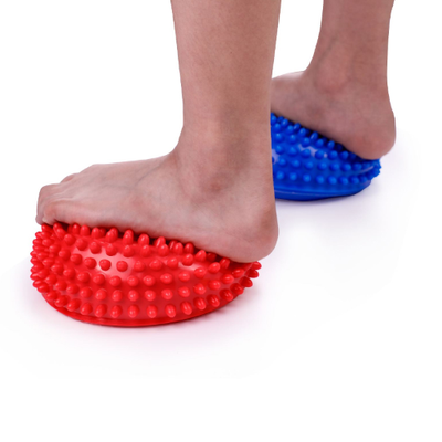 Image showing bare feet on two silicon textures stepping stones