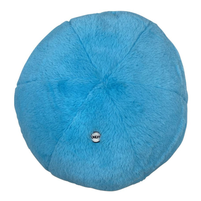 Top view of the blue vibrating plush ball pillow