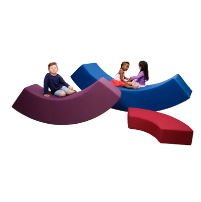 Image showing 3 children each playing on an arch from the amphitheatre set