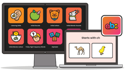 Screenshot of literacy menu in helpkidzlearn chooseit readymades
