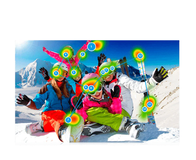 Screenshot of a photo with heatmap overlaid on it