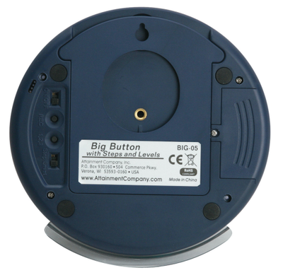 Back view of the big button with steps and levels