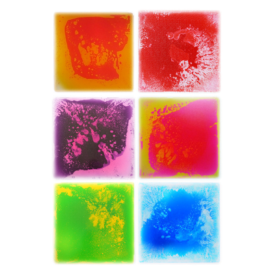 Set of 6 large square liquid floor tiles