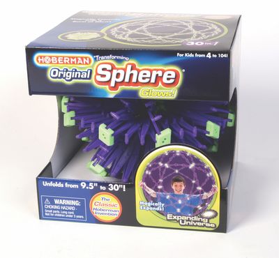 image of hoberman sphere in box