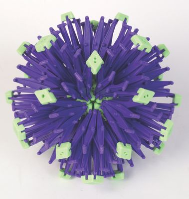 image of hoberman sphere folded