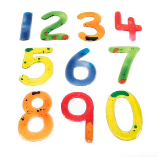 Multi-coloured squidgy sparkle numbers set
