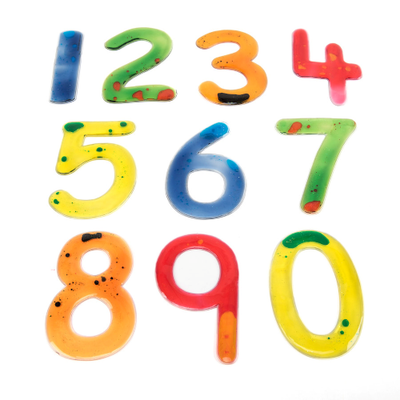 Multi-coloured squidgy sparkle numbers set