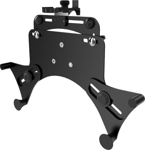 Front view of the assembled universal tablet holder.