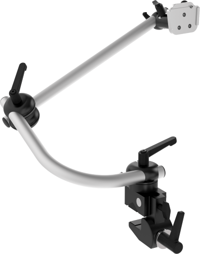 Front view of the rehadapt clampon mounting arm with superclamp.