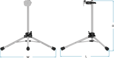 Image showing dimensions of the easy pack table stand (TS-Go)