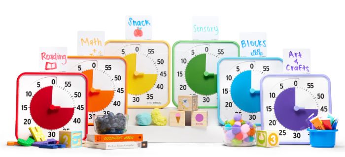 Time Timer® Original - 8&quot; / 20cm Classroom Set, 3 Pack, Primary Colours
