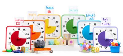 Time Timer® Original - 8&quot; / 20cm Classroom Set, 3 Pack, Primary Colours