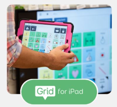 A person holding an iPad with SuperCore 30 grid set on the screen