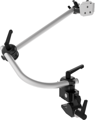Front view of the rehadapt clampon mounting arm with superclamp.