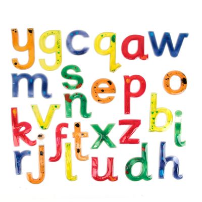Set of squidgy sparkle lowercase alphabet letters