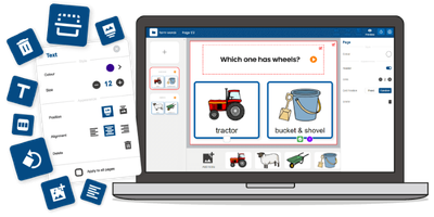 Image showing a laptop with ChooseIt Maker Editor open on the screen