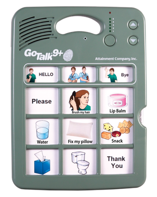 Front view of the gotalk 9+ lite touch