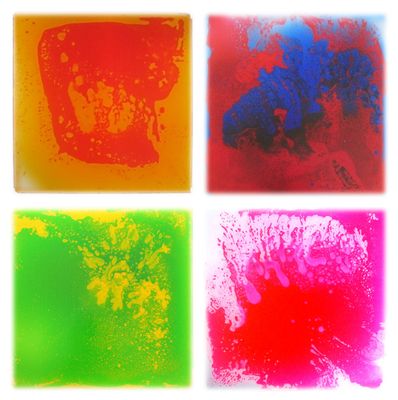 Set of 4 small square liquid floor tiles