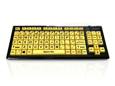 Accuratus Monster 2 Keyboard with yellow keys and black lettering