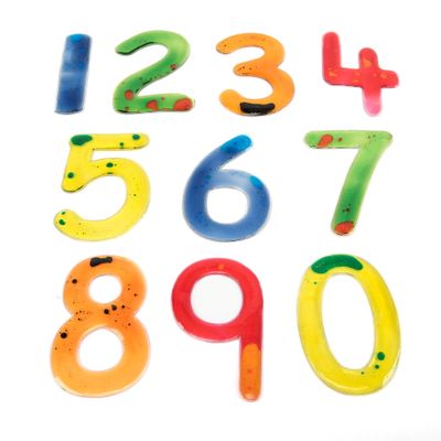 Multi-coloured squidgy sparkle numbers set