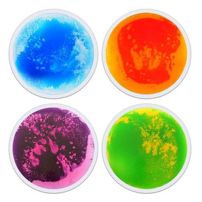 Set of 4 round liquid floor tiles