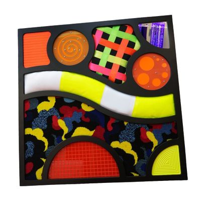 Front view of the ultra violet abstract tactile panel