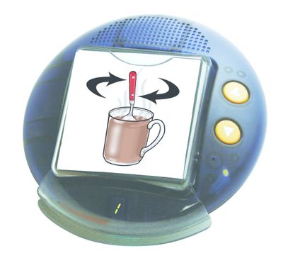 Front view of the big button with steps and levels