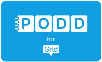 Blue background with white lettering 