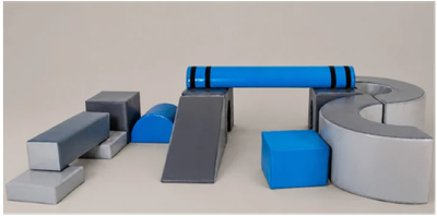 Image of Move 12 soft play set in blue and grey