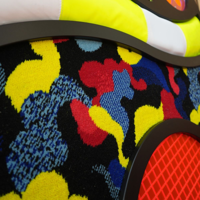 Close up view of the ultra violet abstract tactile panel