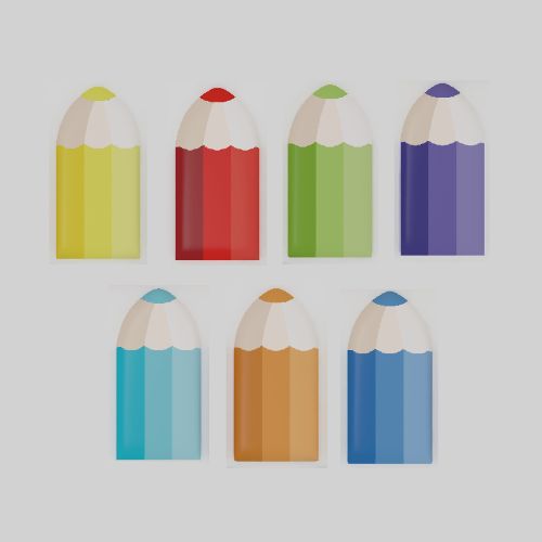 Set of 7 pencil padded wall art.