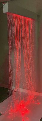 Image of Fibre Optic Curtain lit up in red