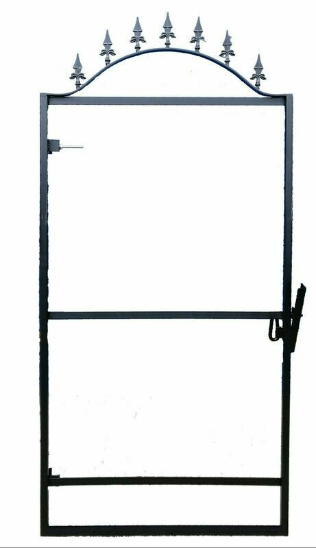 HKS104, ARCHED STEEL IRON METAL DOOR GATE FRAME TO FILL WITH WOOD WITH SECURITY LOCK OPTION