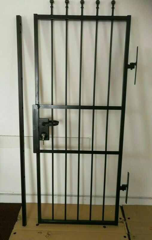 HKS105, Heavy Duty Steel, Iron Security Grill, Gate with Latch Deadlock & Ornaments HKS105, Heavy Duty Steel, Iron Security Grill, Gate with Latch Deadlock & Ornaments
