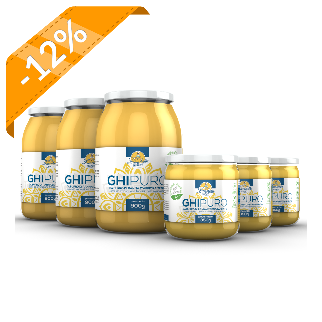 3 x GHIPURO da 900g + 3 x GHIPURO da 350g 3 x GHIPURO da 900g + 3 x GHIPURO da 350g