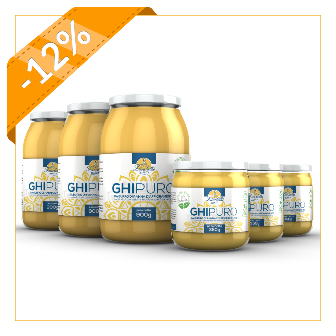 3 x GHIPURO da 900g + 3 x GHIPURO da 350g 3 x GHIPURO da 900g + 3 x GHIPURO da 350g