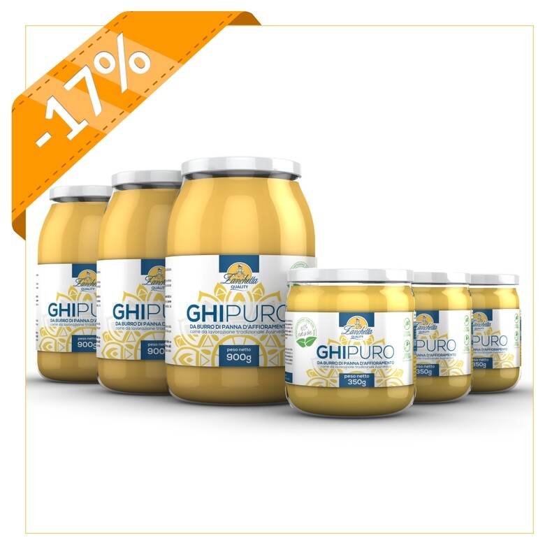 3 x GHIPURO da 900g + 3 x GHIPURO da 350g 3 x GHIPURO da 900g + 3 x GHIPURO da 350g