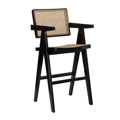 Teak Bar Chair 3 (Black)