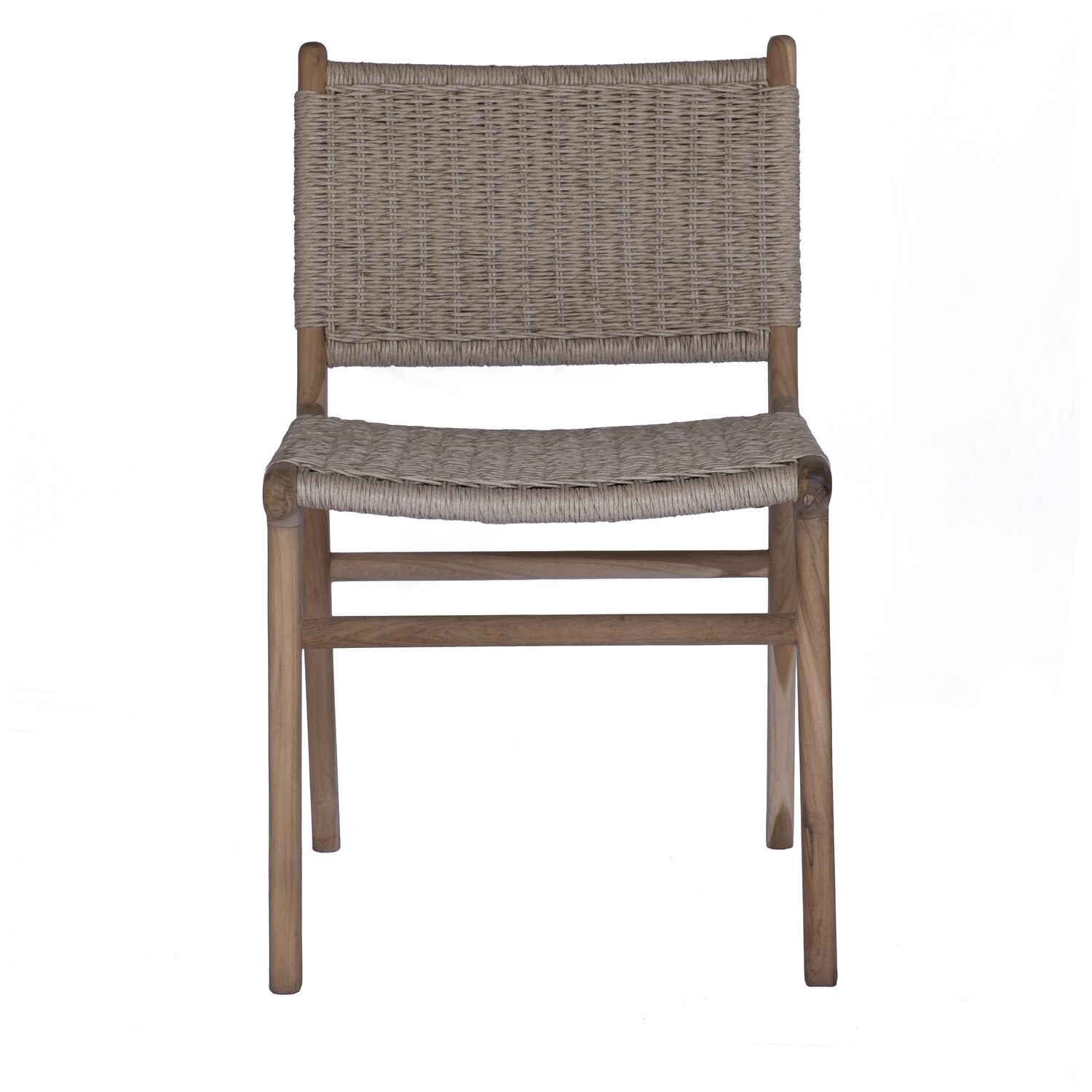 Teak and Viro Rope Dining Chair 1