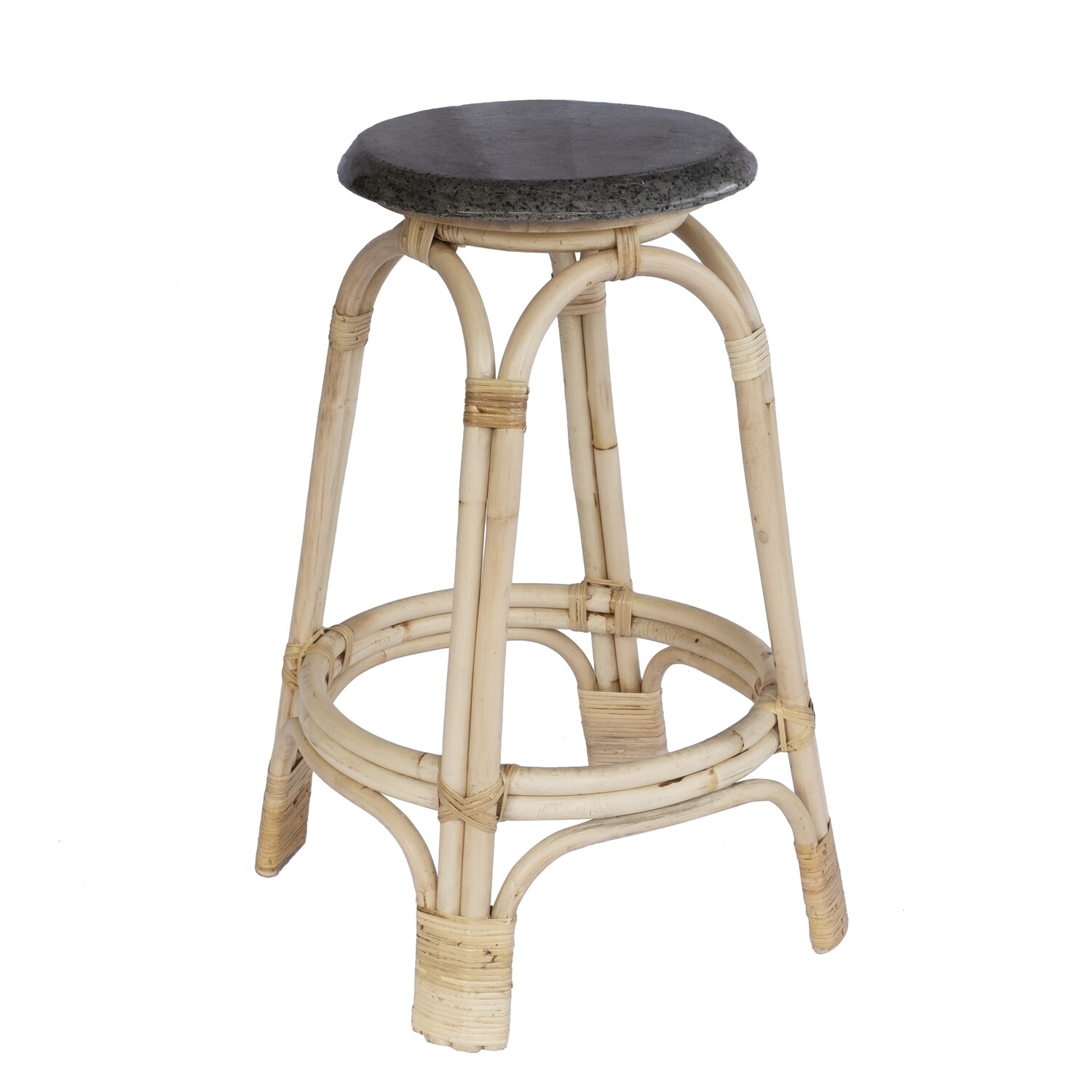 Rattan Bar Chair 6 (Black Terrazzo)